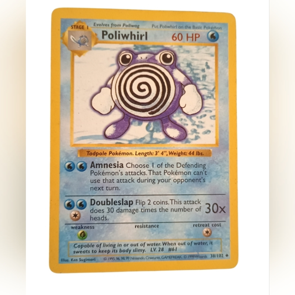 Poliwhirl Pokémon Card - shadowless